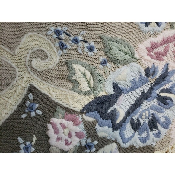 Colleens Collectables Pastel Cardigan Womens Sweater Large Embroidered - Picture 5 of 10